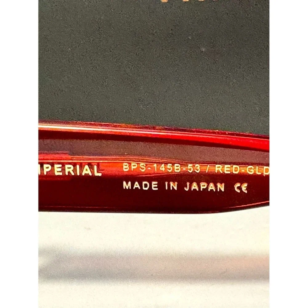 Balmain Red Imperial Sunglasses BPS-135B full inclusion ‎ NWOT no callouts